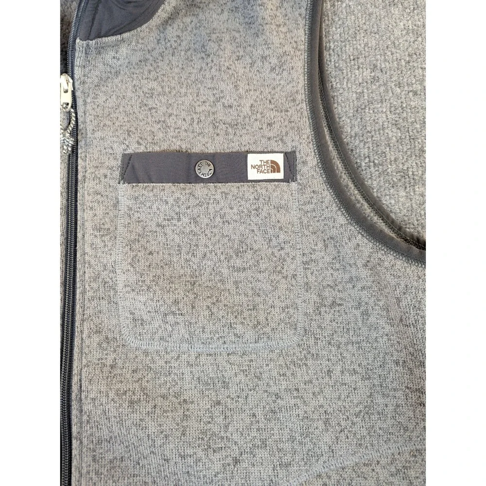 The North Face Gordon Lyons Fleece Vest Mens XL Gray Full Zip Sweater Vest #2406